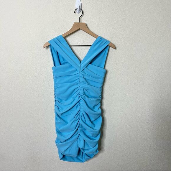 Heiress Beverly Hills Blue Corset Draped Dress Off Shoulder Women’s Size L - Picture 7 of 8